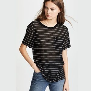 T by Alexander Wang Pocket Linen Tee - Black